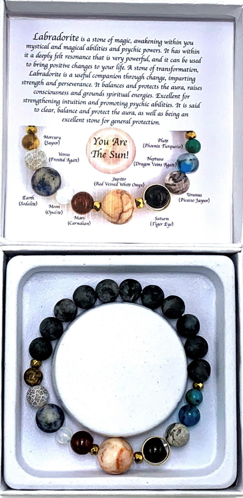 Solar System Bracelet Matte Dark Labradorite