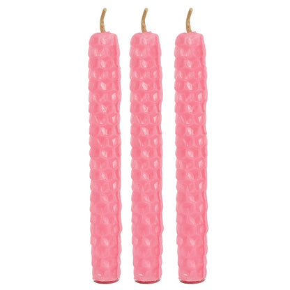 Pink Beeswax Spell Candles (6)