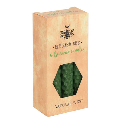 Green Beeswax Spell Candles (6)