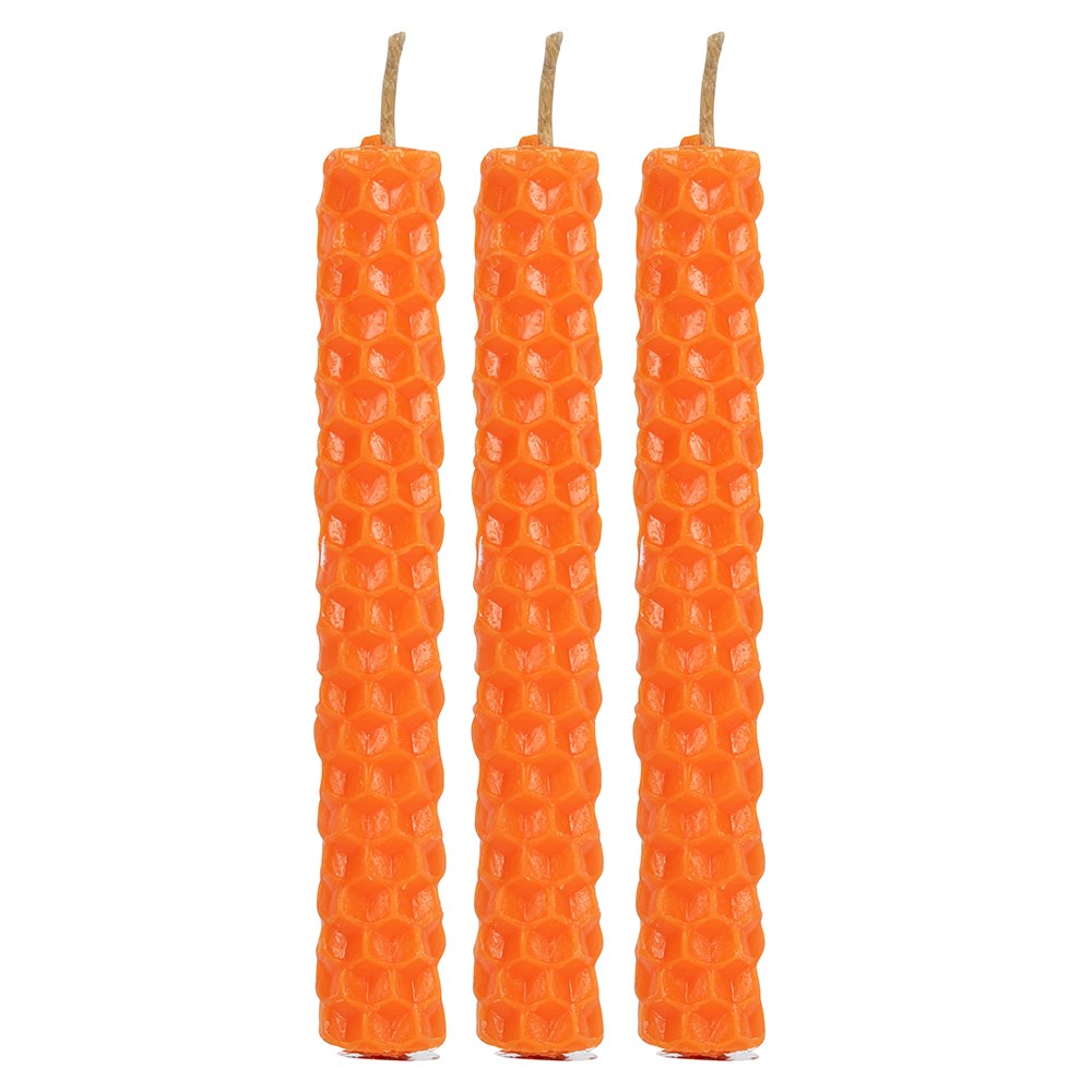 Orange Beeswax Spell Candles (6)