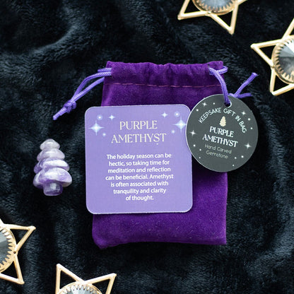 Amethyst Crystal Christmas Tree in a Bag