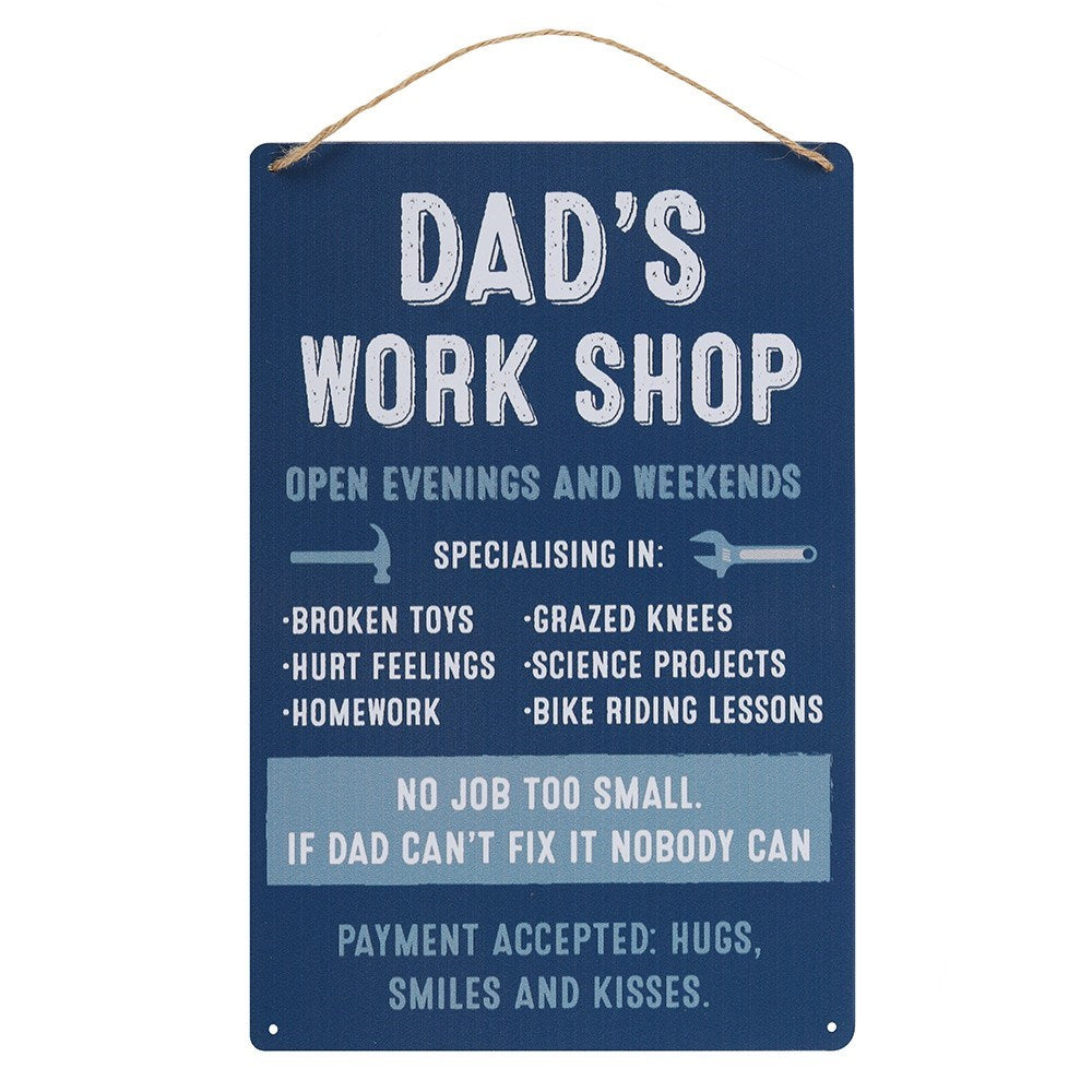 Dad's Work Shop Metal Sign