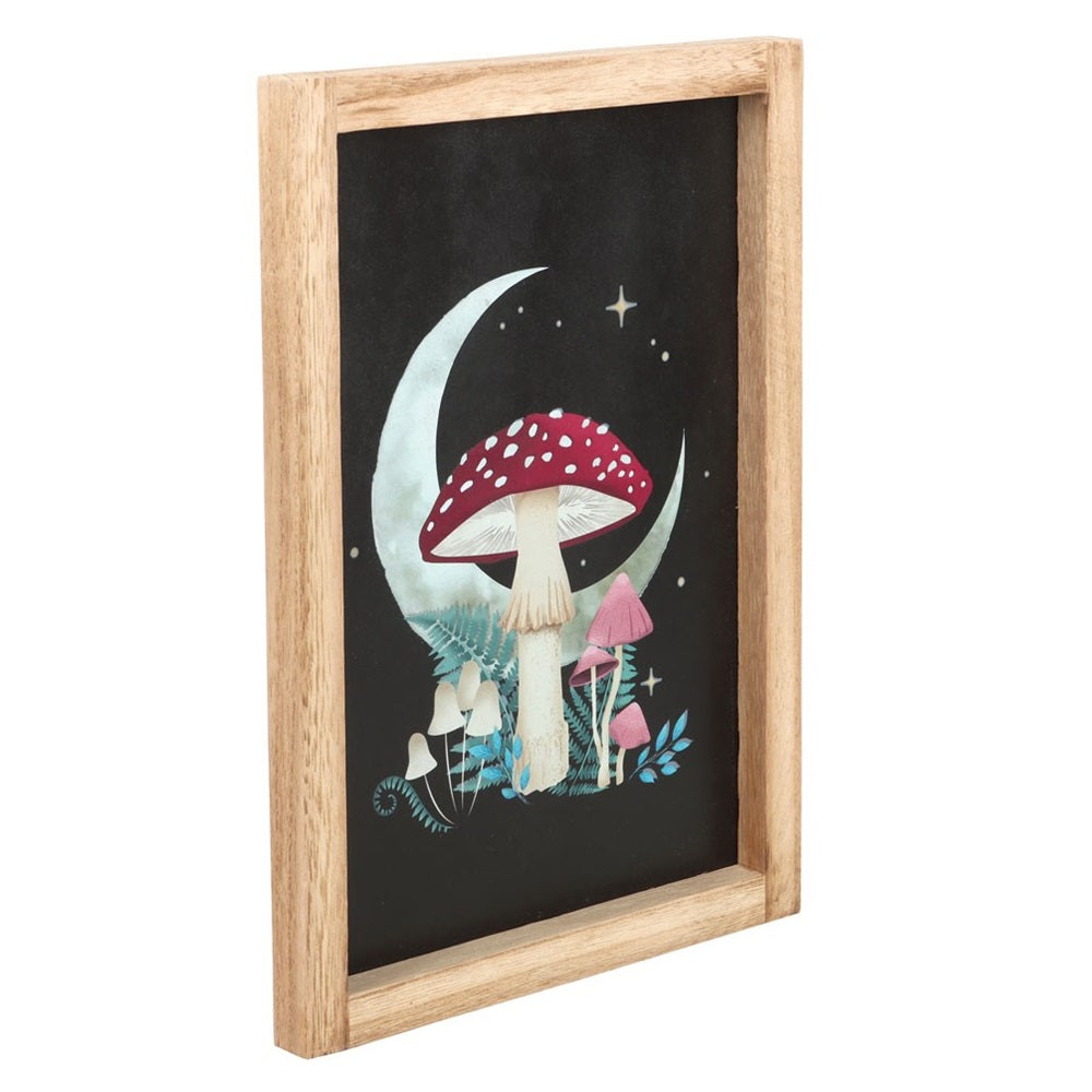 Wall Art Forest Mushroom Wooden Framed