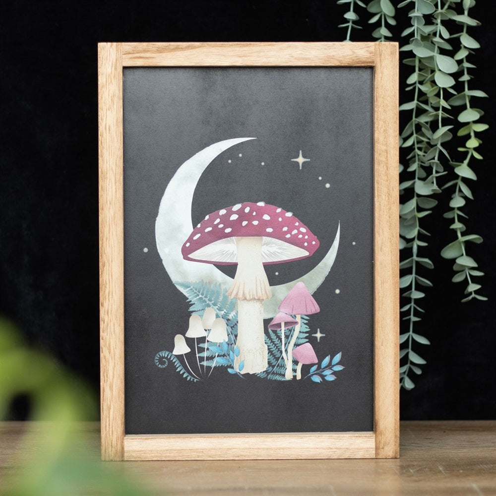 Wall Art Forest Mushroom Wooden Framed