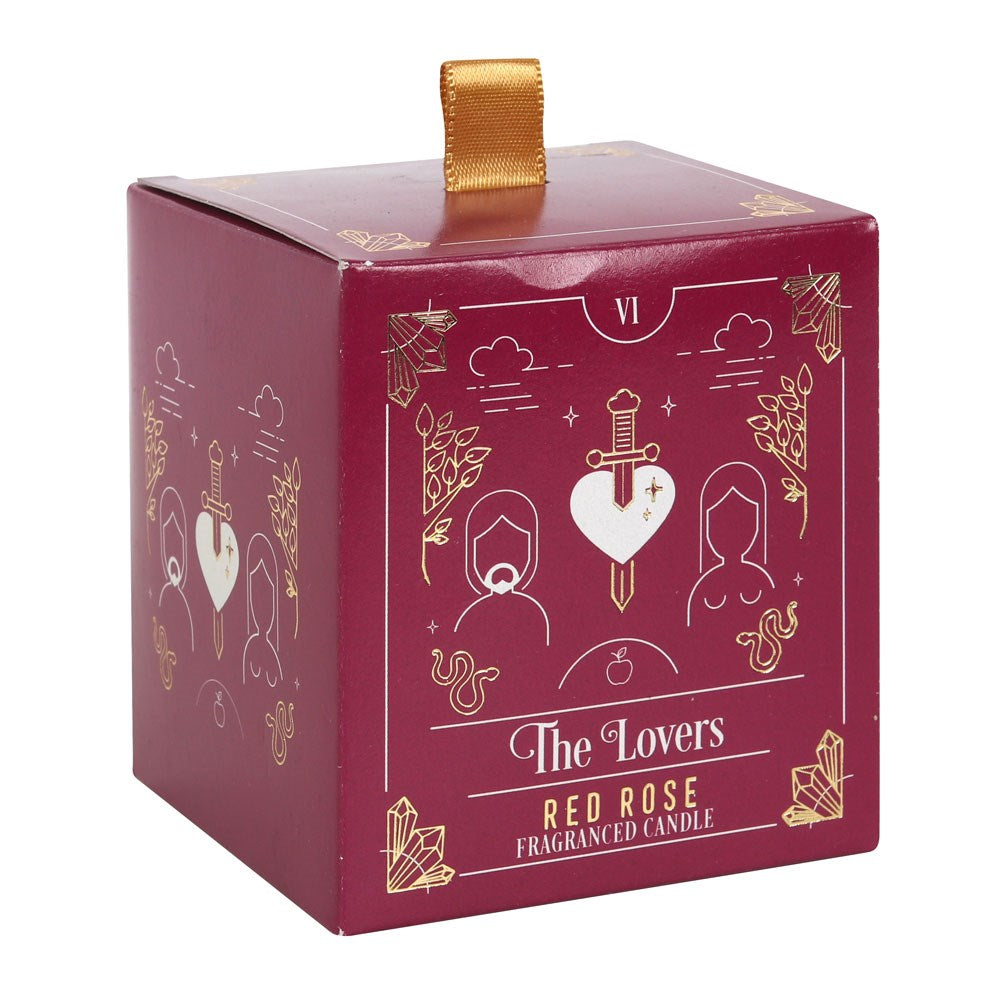 Tarot Candle The Lovers Red Rose