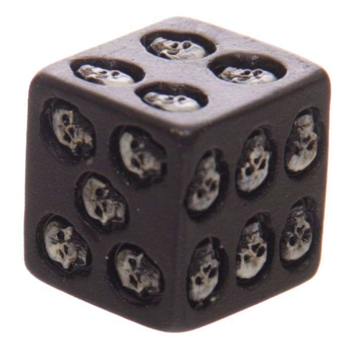 Black Skull Dice - Pack of 5