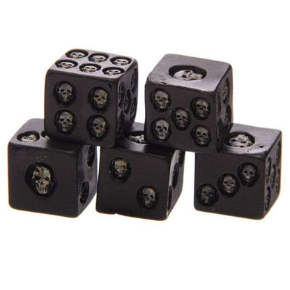 Black Skull Dice - Pack of 5