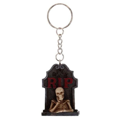 RIP Skeleton Tombstone Keyring