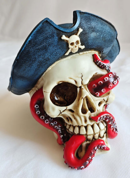 Pirate Skull with Red Octopus