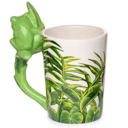 Tree Frog Foliage Decal Shaped Handle Mug