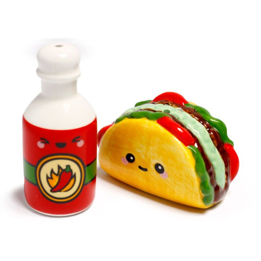 Frida Taco & Hot Sauce Salt/Pepper Set