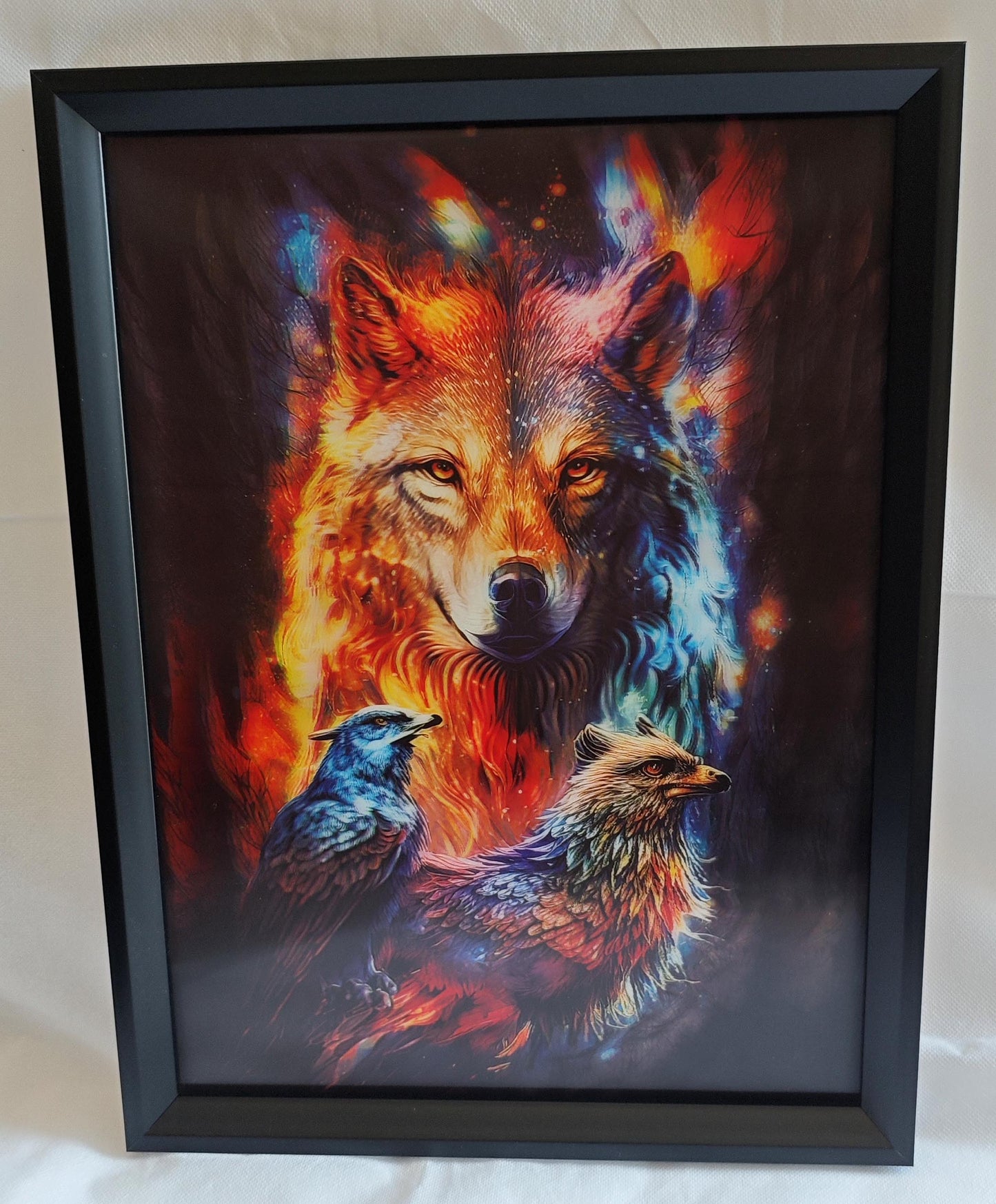 3D Art Wolf and Eagles 30x40CM