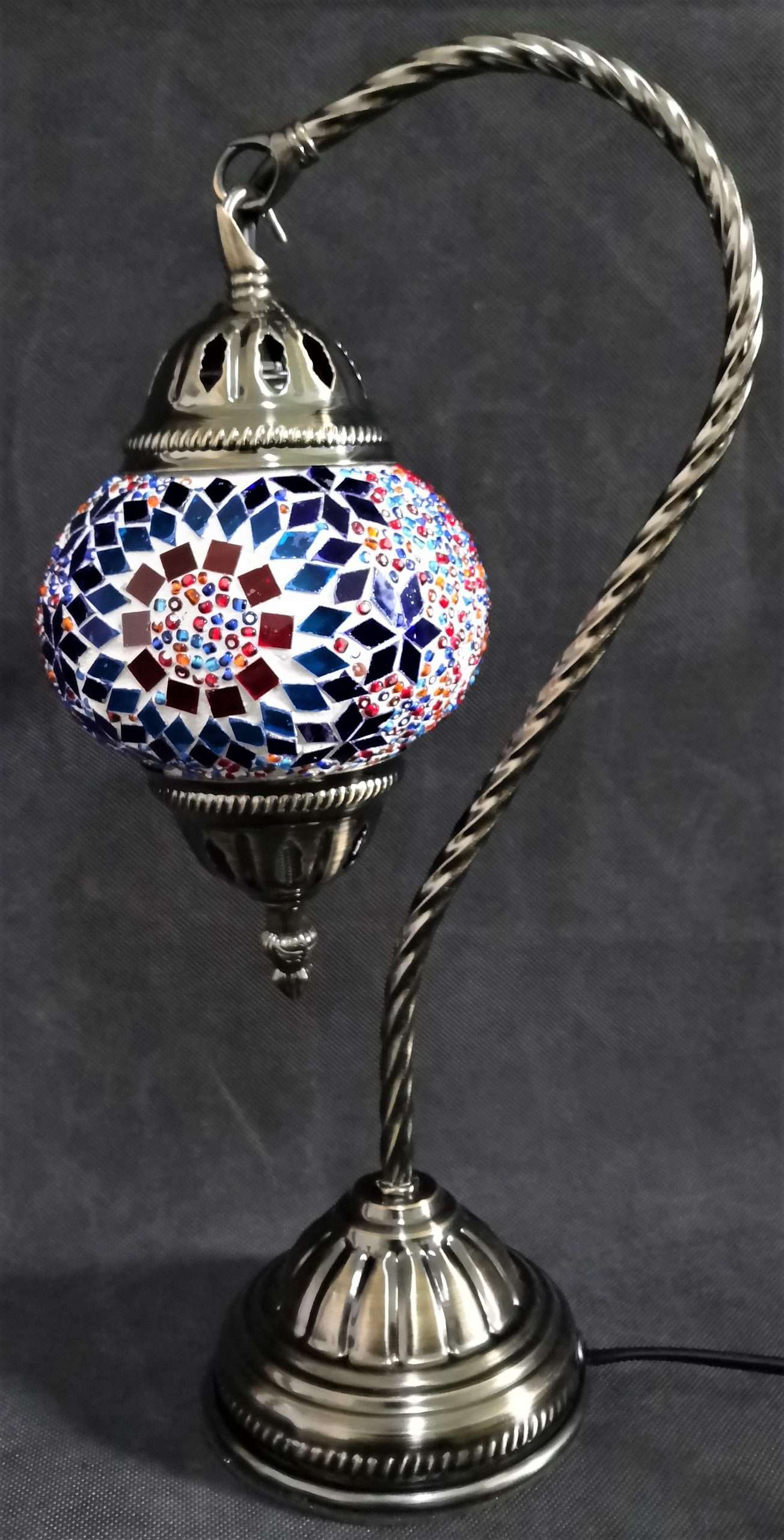 Turkish Mosaic Lamp Swan Neck Multicolour - TL102