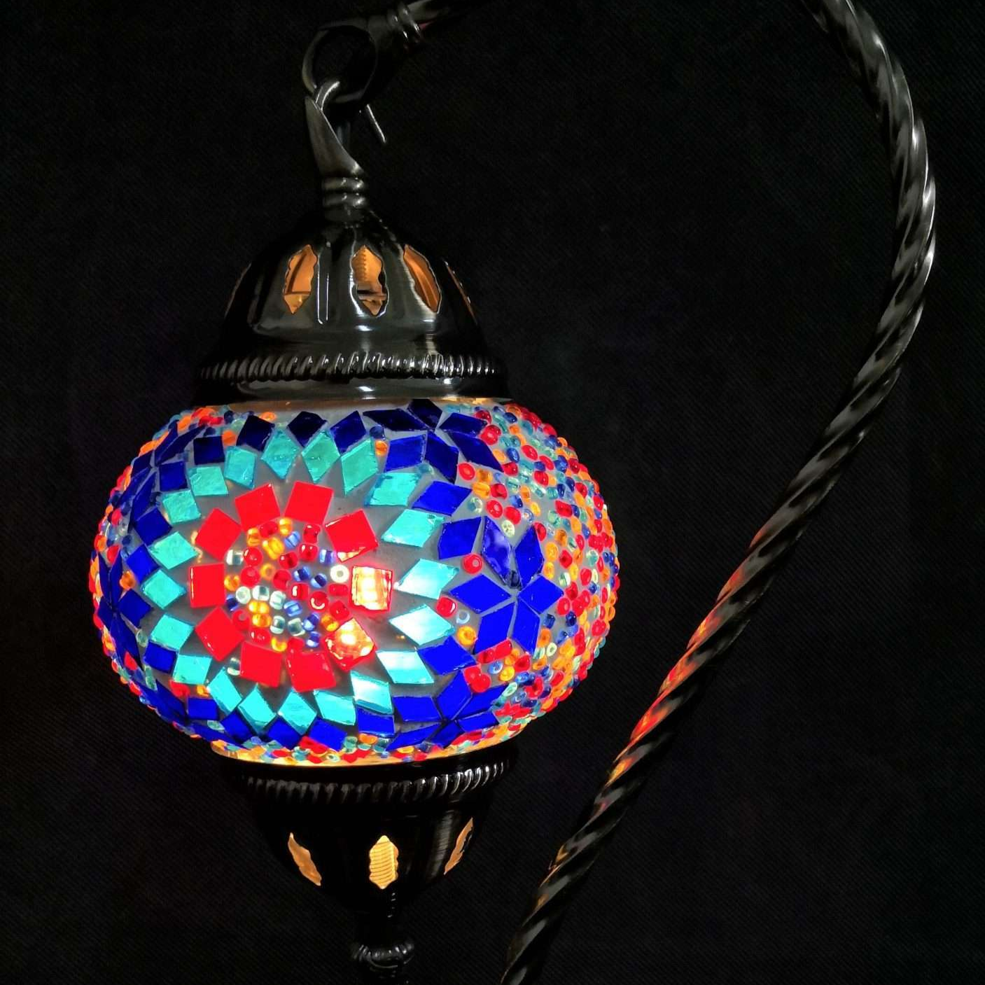 Turkish Mosaic Lamp Swan Neck Multicolour - TL102