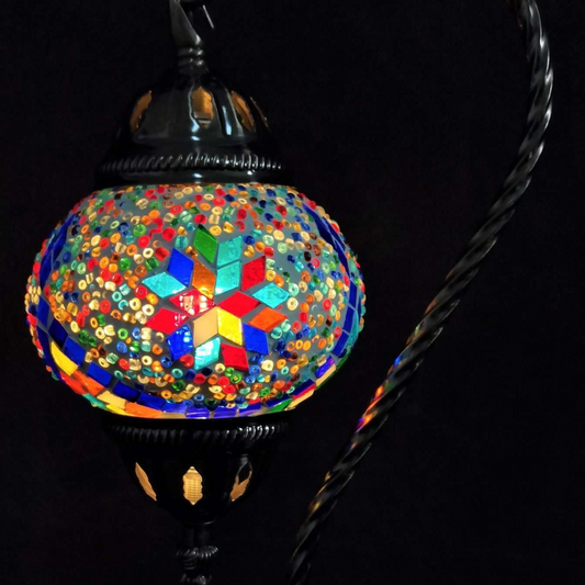 Turkish Mosaic Lamp- Swan Neck Multicolour TL103