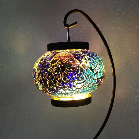 Turkish Mosaic Hanging T Light Holder with LED Candles - TLC1