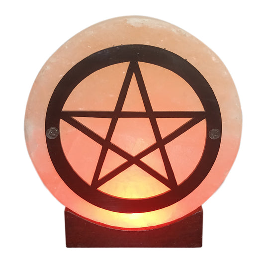 Decorative lamp with a pentagram design on a white background