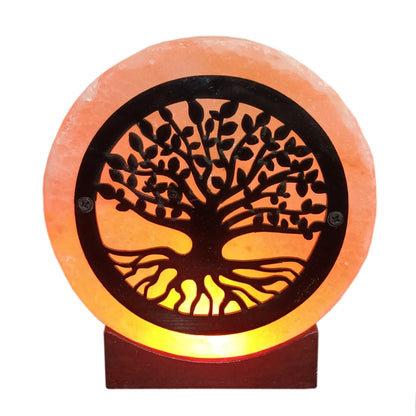 Decorative lamp with tree of life design on a white background