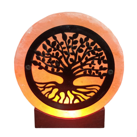 Decorative lamp with tree of life design on a white background
