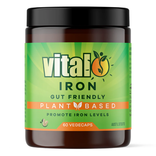 Vital Plant Based Iron 60 VegeCaps 1st Stop, Marshall's Health Shop!  Vital Iron promotes iron levels in the body, naturally.  We use Ferroplant® as our 100% plant based source of iron, extracted from curry leaves (murraya koenigii).  It is highly bioavailable, well absorbed and gentle on the digestive system.