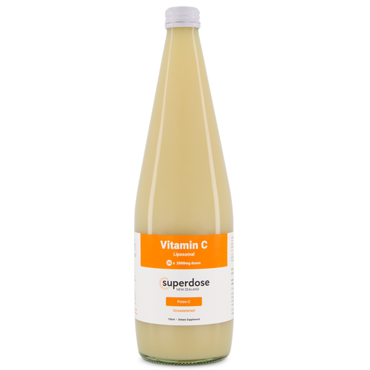 What is liposomal Superdose Vitamin C drink?

It is a superdose Vitamin-C in a glass bottle without any nasty fillers or additives. Liposomal Vitamin C is more easily absorbed and more effectively utilised by the body. This formula uses non-GMO sunflower lecithin to provide healthy fats and a delivery system that is easy on digestion. Each dose provides 2000 mg of Vitamin C.
1st Stop, Marshall's Health Shop!
