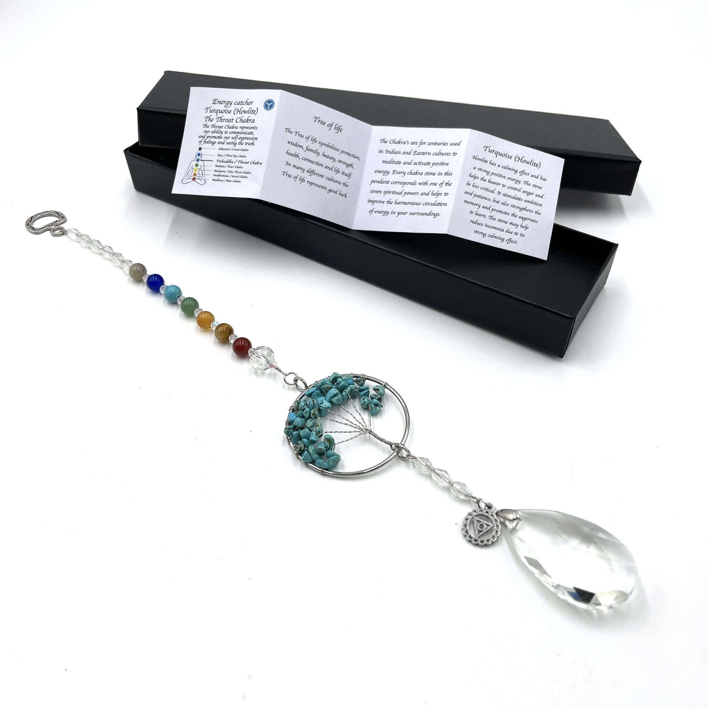 Tree of Life Suncatcher Throat Chakra Howlite