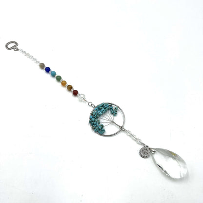 Tree of Life Suncatcher Throat Chakra Howlite