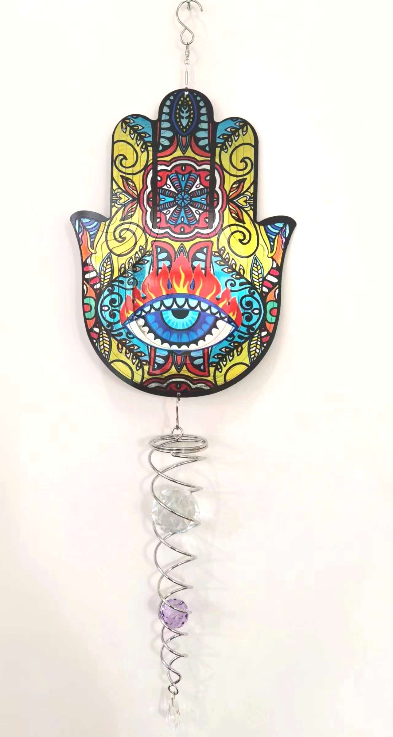 Wind Spinner Boho Hamsa