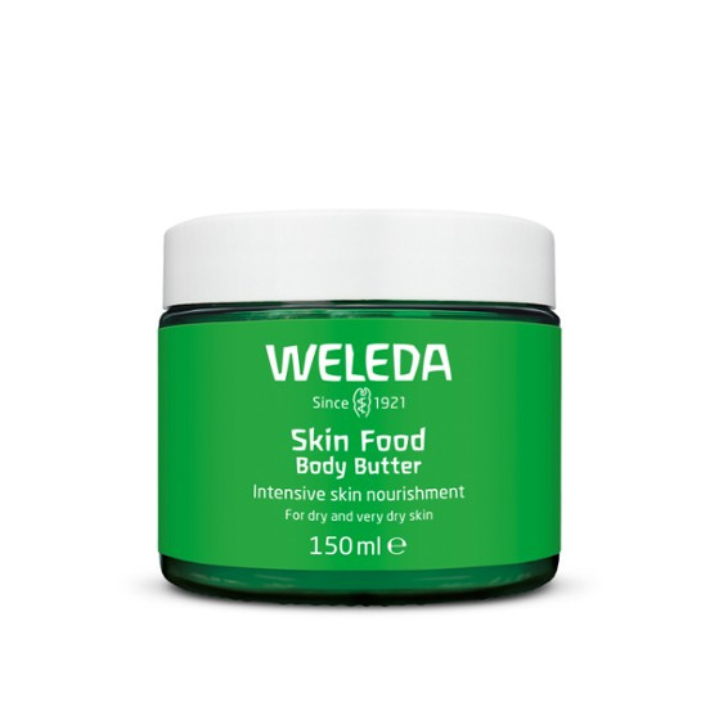 Weleda Skin Food Body Butter 150ml 1st Stop, Marshall's Health Shop!  For dry and very dry skin  For when a moment of self-care is needed, this delicate creamy whipped butter melts onto skin leaving it glowy and touchable. Pamper your skin all over with luscious, intense moisture.