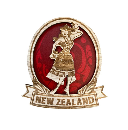 Wood Laser Magnet Wahine