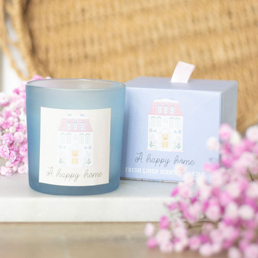A Happy Home Fresh Linen Candle - MarshallsHealthShop