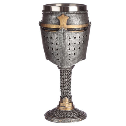 Decorative Medieval Helmet and Chain Mail Goblet