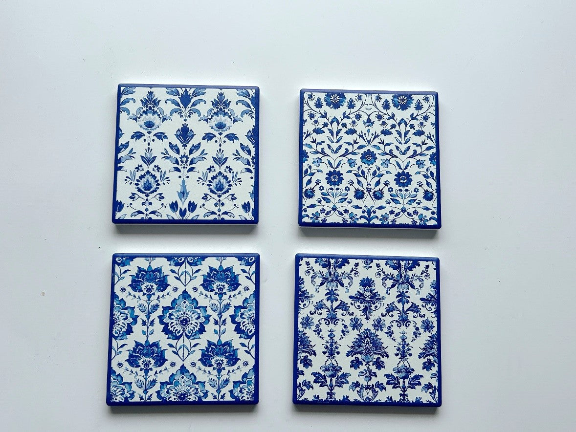 Salisbury Blue Tiles Coasters Ceramic (4)