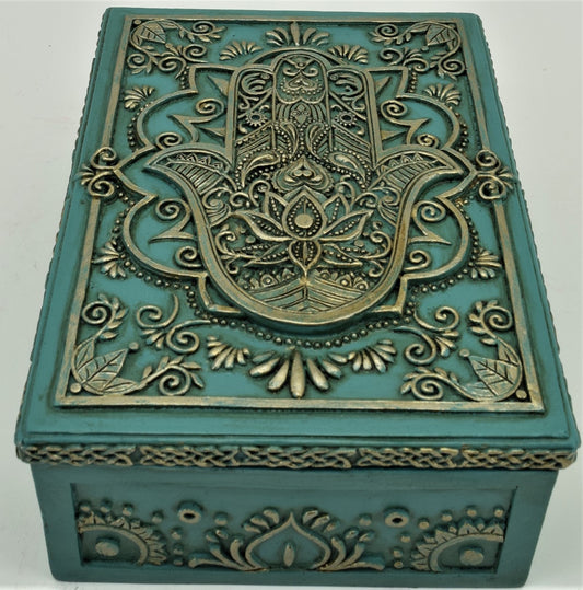 Green Hamsa Tarot Box