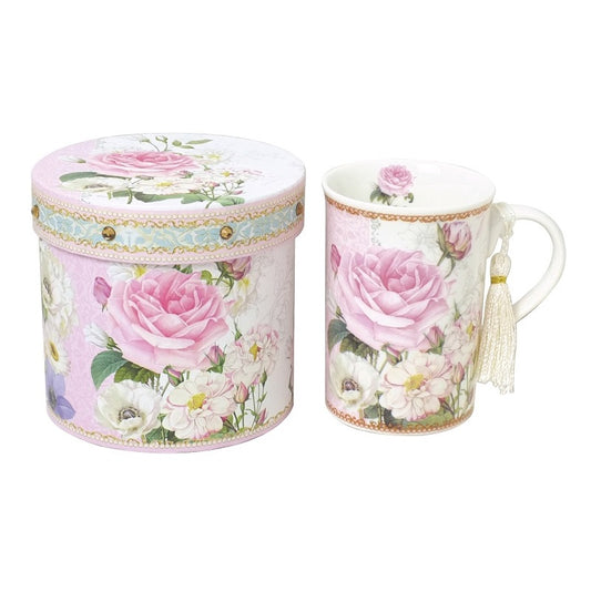 Pink Roses T Time Mug With Gift Box