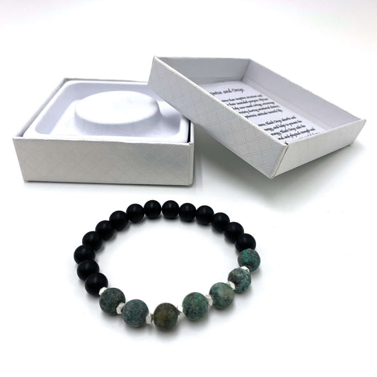 African Turquoise & Onyx bracelet - 1st Stop Marshall's Health Shop, Gift Shop! - Heath and Natural Therapy New Brighton Christchurch - Naturopath