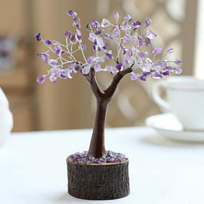 Amethyst Crystal Tree 19cm Neem base - MarshallsHealthShop