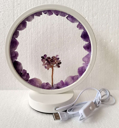 Amethyst LED USB Lamp with Gemstone Tree - MarshallsHealthShop