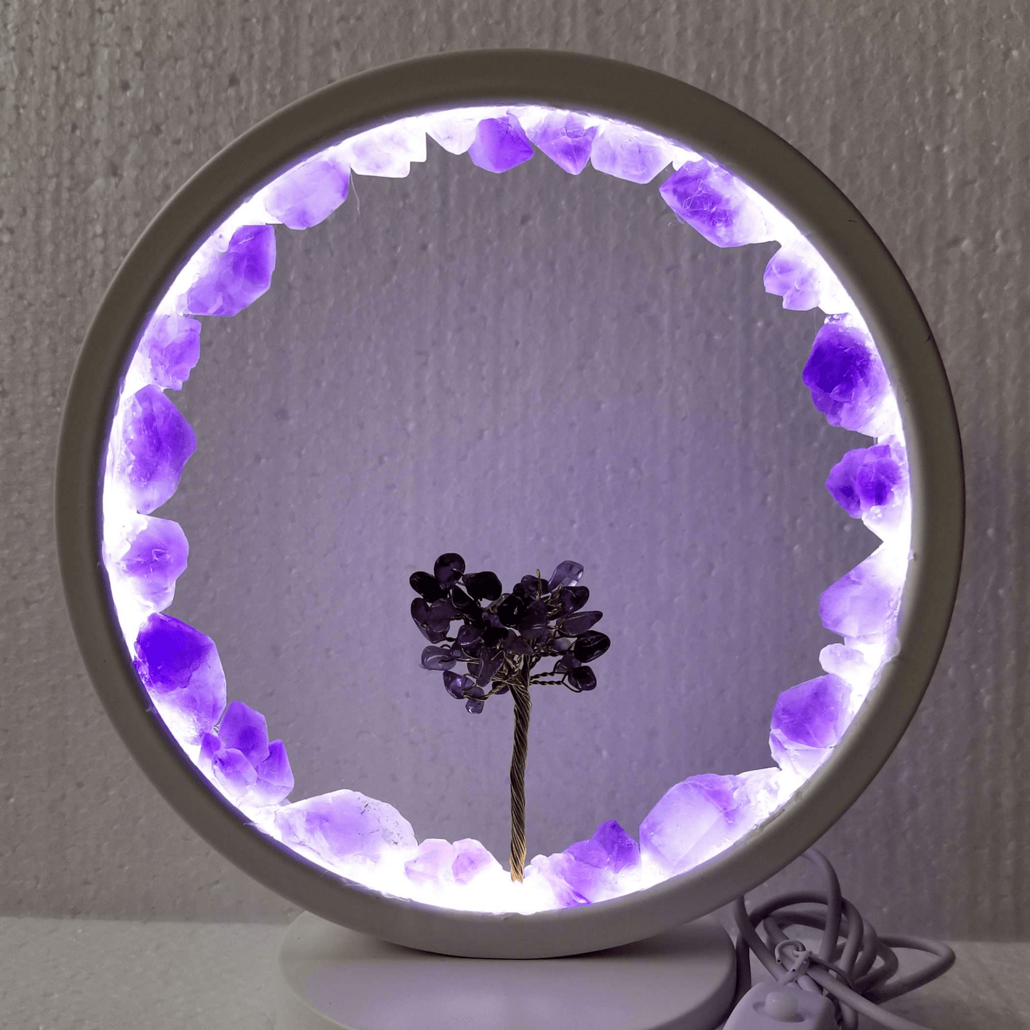 Amethyst LED USB Lamp with Gemstone Tree - MarshallsHealthShop