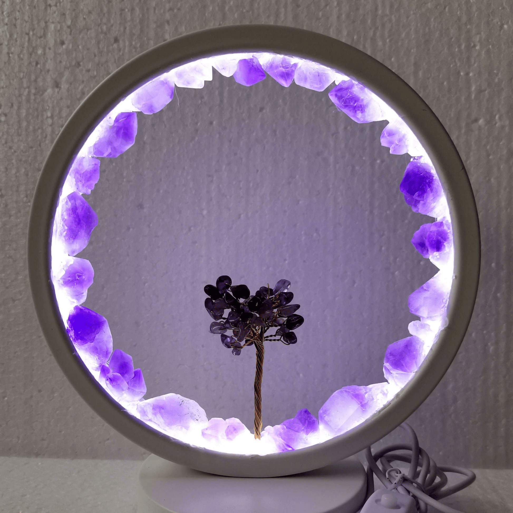 Amethyst LED USB Lamp with Gemstone Tree - MarshallsHealthShop