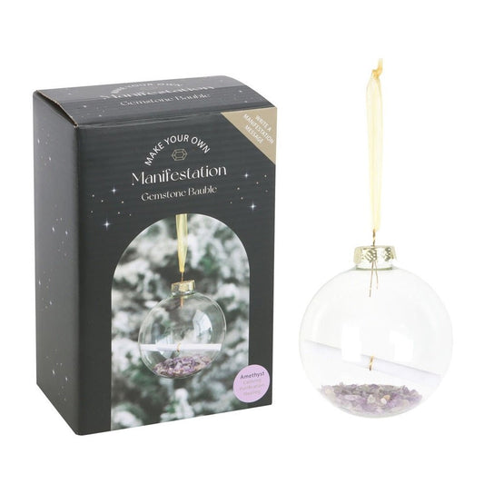 Amethyst Manifestation Glass Christmas Bauble Kit - MarshallsHealthShop