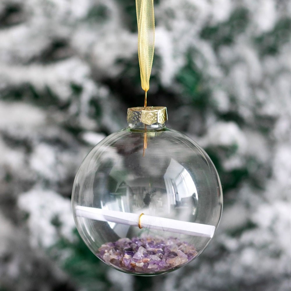 Amethyst Manifestation Glass Christmas Bauble Kit - MarshallsHealthShop