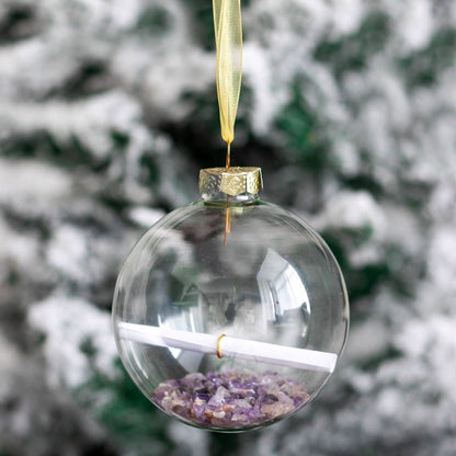 Amethyst Manifestation Glass Christmas Bauble Kit - MarshallsHealthShop