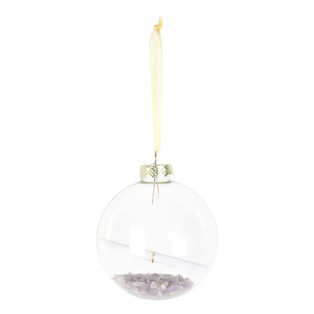 Amethyst Manifestation Glass Christmas Bauble Kit - MarshallsHealthShop