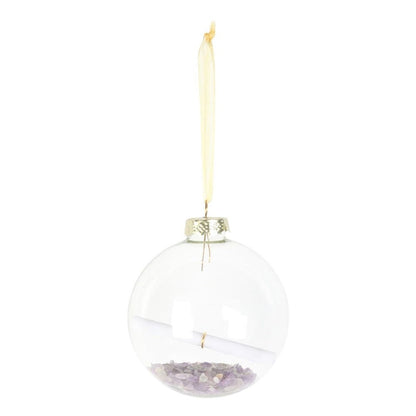 Amethyst Manifestation Glass Christmas Bauble Kit - MarshallsHealthShop