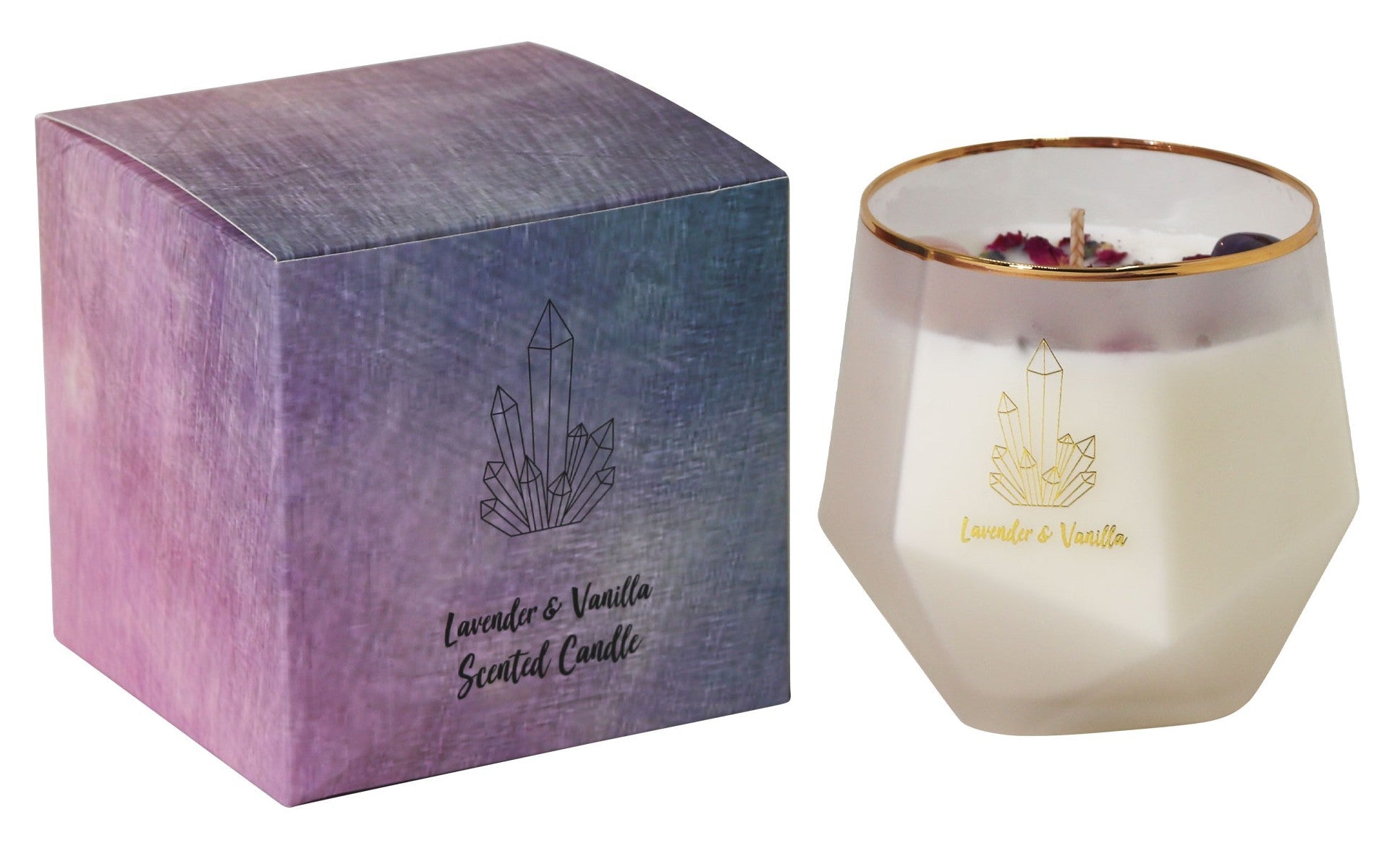 Amethyst Rose Quartz Soy Candle Lavender Vanilla - 1st Stop Marshall's Health Shop, Gift Shop! - Heath and Natural Therapy New Brighton Christchurch - Naturopath