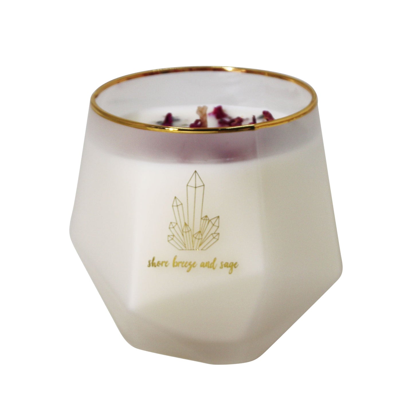 Amethyst Rose Quartz Soy Candle Shorebreeze Sage - 1st Stop Marshall's Health Shop, Gift Shop! - Heath and Natural Therapy New Brighton Christchurch - Naturopath