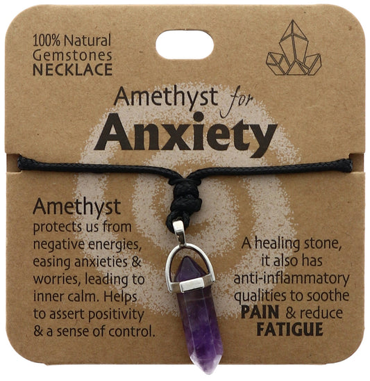 Anxiety Necklace Amethyst
Amethyst for Anxiety. 100% Natural Gemstone Necklace. Amethyst protects us from negative energies, easing anxieties &amp; worries, leading to inner calm. See our matching bracelets to have a set.

1st Stop, Marshall's Health Shop, Gift Shop!
SKU: GJ005