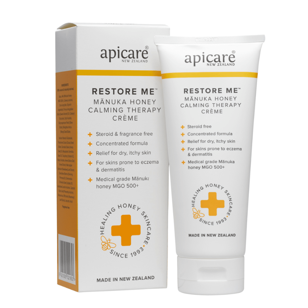Apicare Restore me Manuka Honey Calming Therapy Creme 200g - 1st Stop Marshall's Health Shop, Gift Shop! - Heath and Natural Therapy New Brighton Christchurch - Naturopath