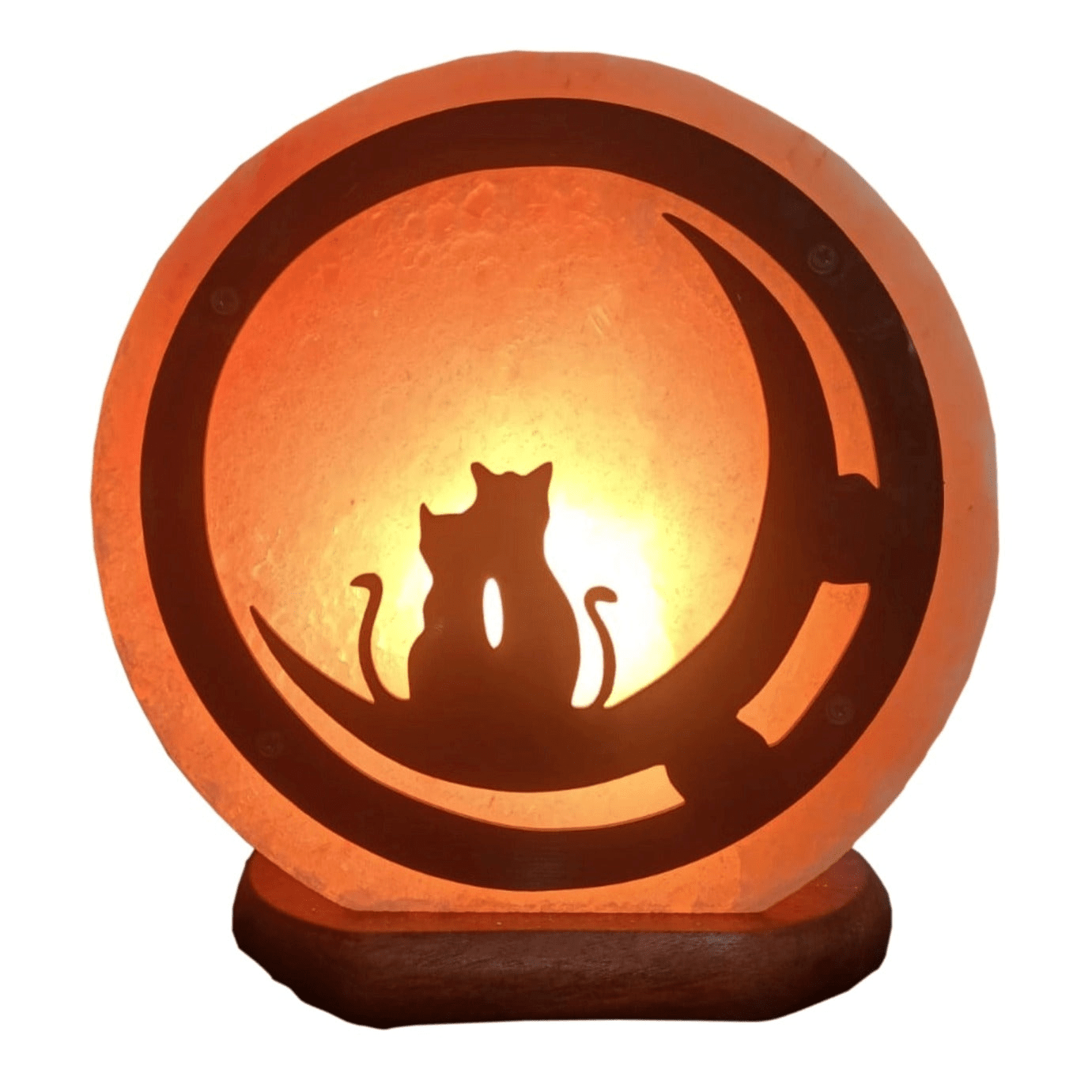 Authentic Himalayan Salt Lamp Cats & Moon - MarshallsHealthShop